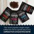 Set, 4 16 oz Gourmet Coffee Sampler Gift Box Roasted Coffee Ground, Sumatra Dark, Kenya AA Medium-Dark, Rwanda Medium