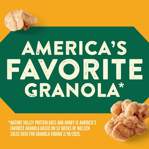 11 oz Nature Valley Protein Granola, Oats and Honey Granola, Resealable Snack Pouch