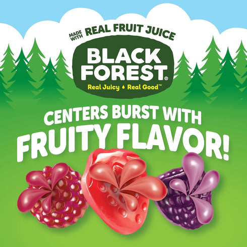 0.8 (40 Count) Black Forest Juicy Burst Fruit Snacks, Berry Medley, Ounce Pouches