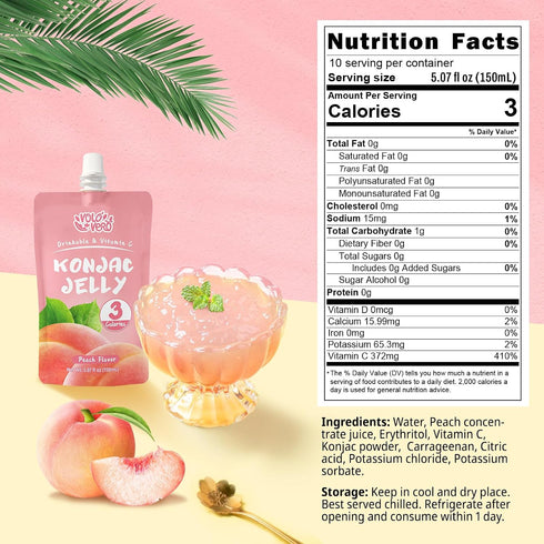 20 Packs, (3 0 VOLO VERO Konjac Jelly Squeeze Pouch Healthy Snacks, Low Calories Kcal), Drinkable, Gluten Free & Vegan