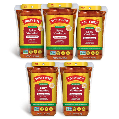 Tasty Bite Goan Style Spicy Vindaloo Simmer Sauce, 7-Ounce (5-Pack), Vegan, Kosher, Non-GMO