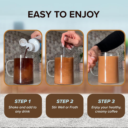 30 Mushroom Coffee Creamer with MCT Oil Blend & L-Theanine | MCT Coffee Creamer, Keto Coffee Creamer, Dairy Free, Sugar