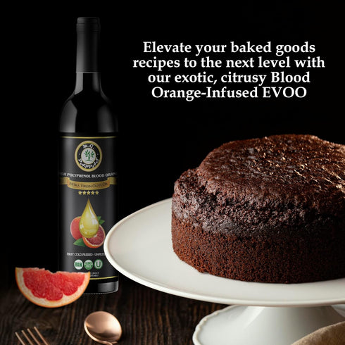 500mg/kg 12.7 Oz M.G. PAPPAS High Polyphenol Rich Blood Orange-Infused Olive Oil Extra Virgin - Over - Cold Pressed