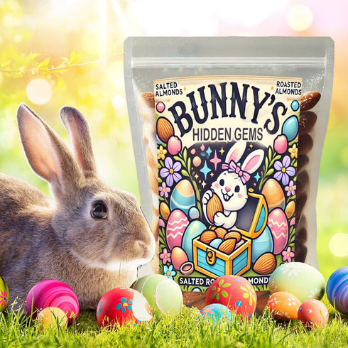 Pack Bunnys Hidden Gems Gourmet Salted Roasted Almonds | Premium Snack Perfect for Easter, Gifting, or Everyday