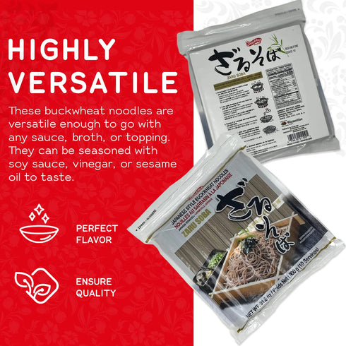 900g/31.8oz (10 Shirakiku Zaru Soba Noodles | Japanese Style Dried Buckwheat Flavor Instant Noodles | Contains Wheat