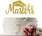 Congrats Masters Cake Topper - Gold Glitter Graduation Decoration for College Graduation Party