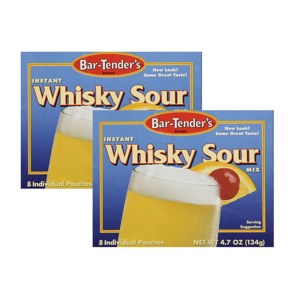 Bar-Tender's Instant Cocktail Drink Mix, Whiskey Sour, 8 Count, Pack of 2
