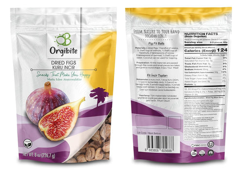 Pack, 8 Oz (Pack 10) Orgibite Organic Dried Figs | Fruit Snack for Kids, Adults | Healthy and Sugar Free, Gluten Free |