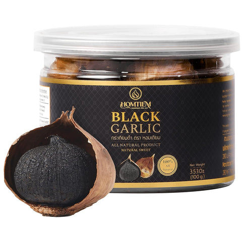 Homtiem Black Garlic 3.53 Oz (100g): Whole Fermented Black Garlic for Healthy Snacking
