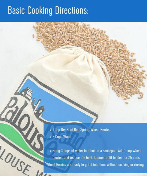 3 LBS 100% Palouse Brand Certified Glyphosate Residue Free | Wheat Berries | Hard Red Spring | | Family Farmed