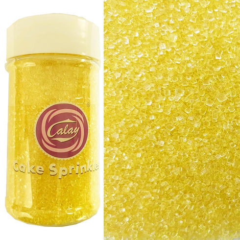 Sentovac Yellow Sanding Sugar for Baking, Edible Sparkling Sugar Crystals for Cake, Cookie, Cupcake Decoration.