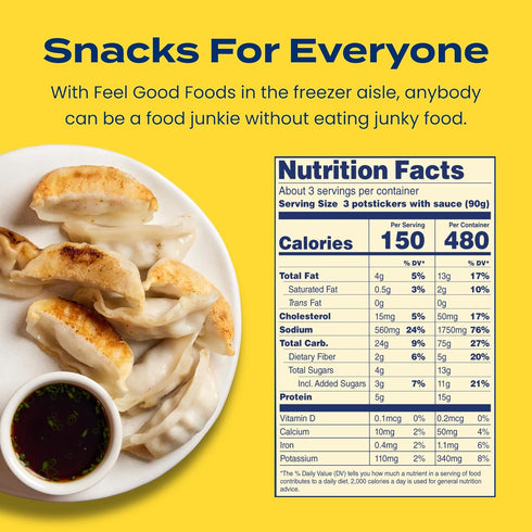 10oz Frozen Feel Good Foods Chicken Dumplings Potstickers with Tamari Dipping Sauce, Gluten Free