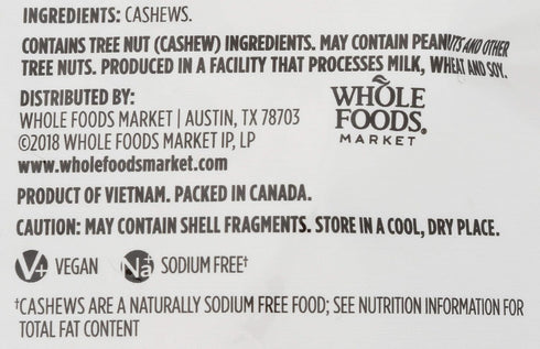 365 24 by Whole Foods Market, Cashews Unsalted & Unroasted, Ounce