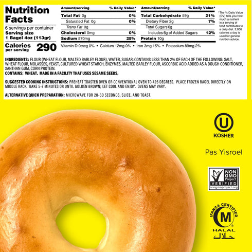 2 2 24 Just Bagels Mixed Bundle - Bags of Plain & Bags of French Toast - Total Bagels Non-GMO
