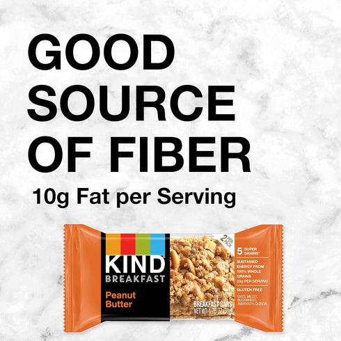 32 Count KIND Breakfast Bars, Peanut Butter, Healthy Snacks, Gluten Free