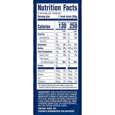6 (36 Packs) Honey Maid Fresh Stacks Graham Crackers, Bulk Travel Snacks, Boxes Multi Snack