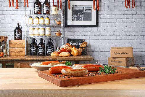 12 oz Schaller & Weber Cooked Bratwurst Traditional German Style Sausage Links Fully Cooked Ready to Eat Gluten Free