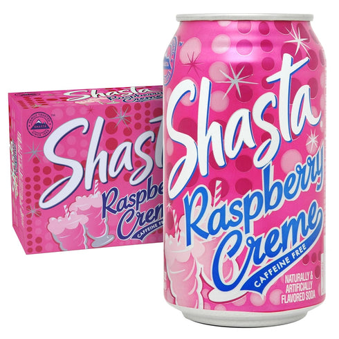 Shasta Raspberry Cream | 12-Pack of 12oz Cans | Fruity Raspberry with