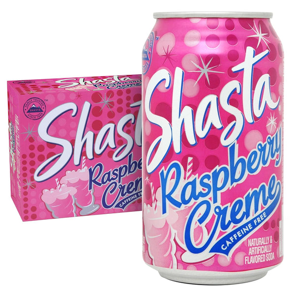 Shasta Raspberry Cream | 12-Pack of 12oz Cans | Fruity Raspberry with
