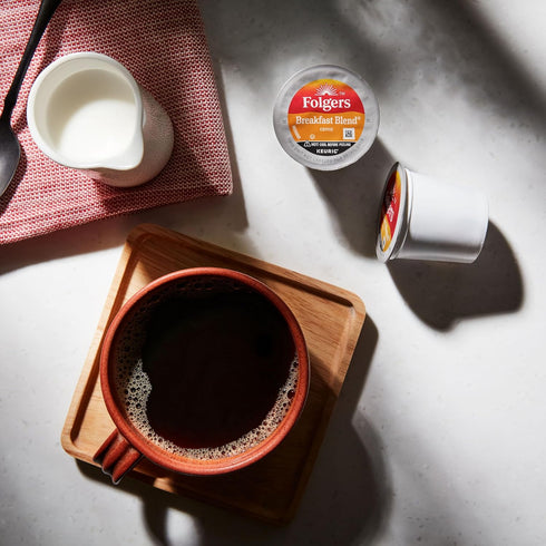 10 Count (Pack 6) Folgers Breakfast Blend Coffee, Mild Roast, Keurig K-Cup Pods
