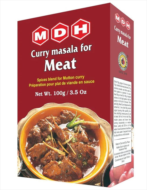 MDH Meat Curry Masala (Spice Blend for Mutton Curry), 3.5-Ounce Boxes (Pack