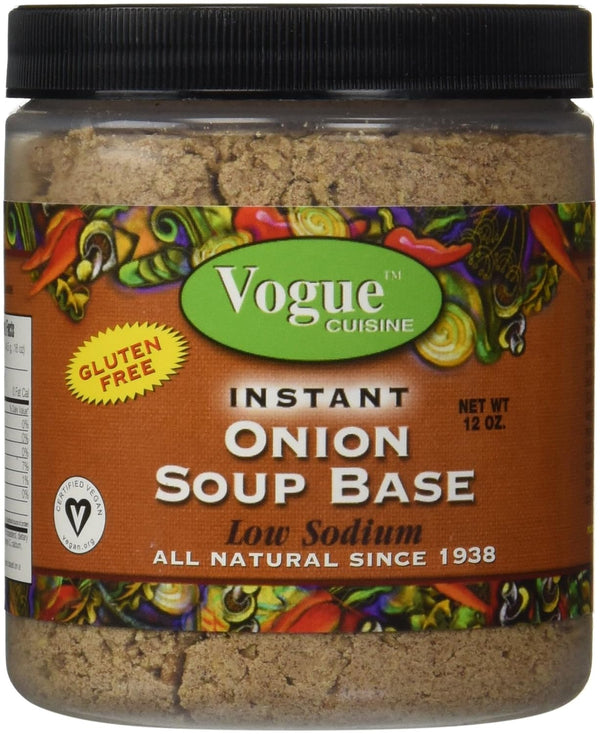 Vogue Cuisine Onion Soup & Seasoning Base, 12 oz - Low Sodium, Gluten Free