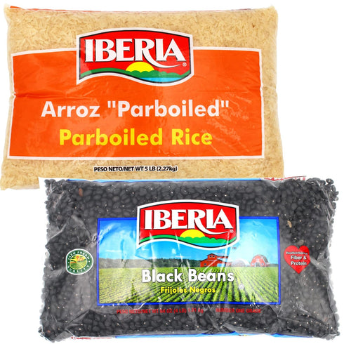 Iberia Long Grain Parboiled Rice, 5 lb. + Iberia Black Beans, 4