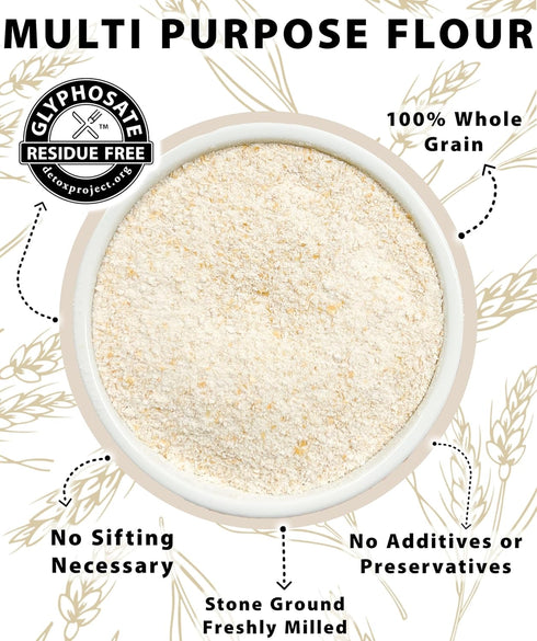 9 LBS 100% Palouse Brand Certified Glyphosate Residue Free All Purpose Flour | | Whole Grain | Stone Ground | Non-GMO |