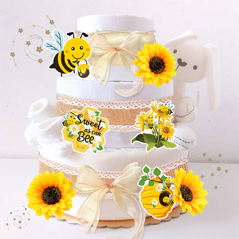 Honey Bee Baby Shower Diaper Cake Decorating Kit Party Supplies Gender Reveal Decorations Baby Shower Gifts Cake Topper