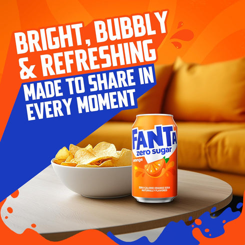 12 OZ X12 FANTA ZERO ORANGE LOW CALORIES CAN FL
