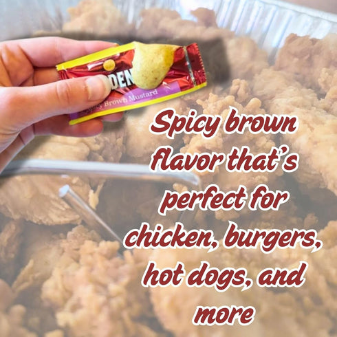 Set: Packets (9g) 50 Count CMC 50 packets) Gift Spicy Brown Mustard with Spreader in Food-Safe Slide-Seal Bag by