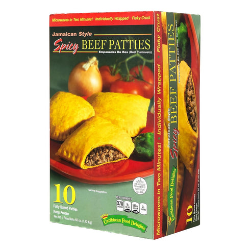 Caribbean Food Delights 5 oz, 10/Carton, 1-3 Jamacian Style Spicy Beef Empanadas, Ships in Business Days
