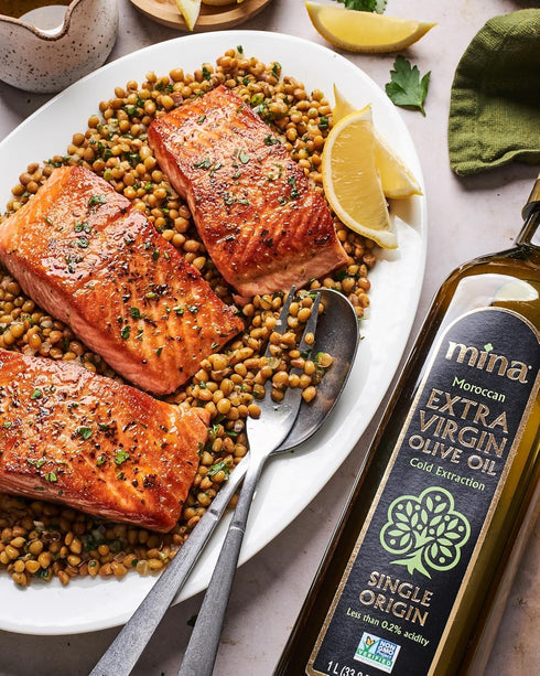 16.9 Oz (Pack 6), 0.2% 500 ml Mina Moroccan Olive Oil Extra Virgin Fl of New Harvest, Polyphenol Rich Olive Oil, Single