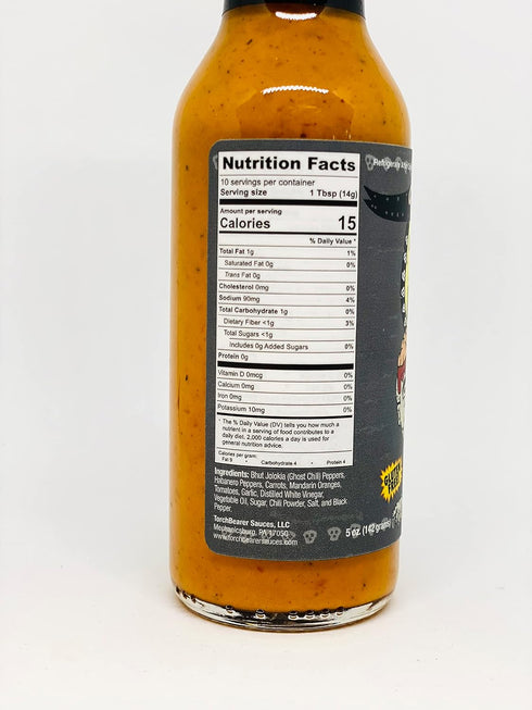 Torchbearer Sauces Zombie Apocalypse Ghost Chili Hot Sauce, 5 Fl Oz - All Natural, Vegan, Extract Free, Made in USA, Featured on Hot Ones!