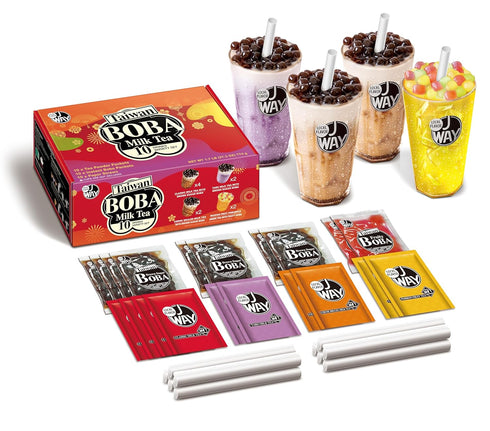 J WAY Instant Boba Bubble Pearl Variety Milk Tea Fruity Tea Kit