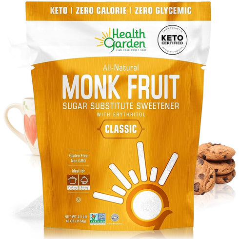 Health Garden Monk Fruit Sweetener, Classic Sugar Substitute - 40oz Bag 1:1