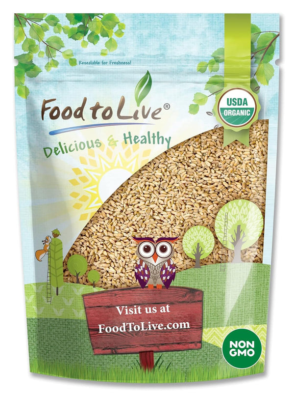 Food to Live - Organic Hard Red Wheat Berries, 5 Pounds Non-GMO,