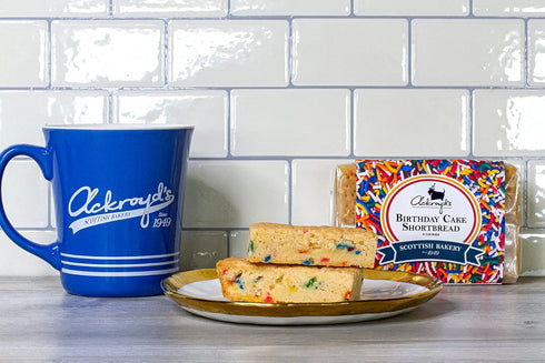 3 Packages 8 Ackroyd's Bakery Birthday Cake Shortbread - of Cookies - Vanilla with lots of Sprinkles