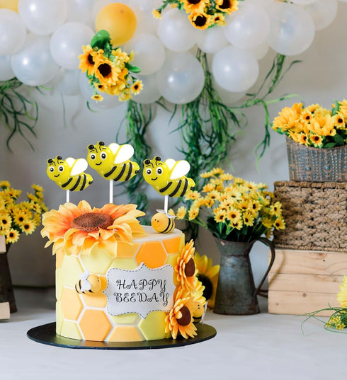 24 Bee Candy Individually Wrapped Lemon Flavored Suckers Honey Bee Party Favors, Baby Showers, Edible Cupcake Toppers