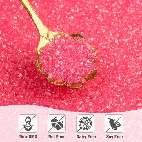 (150g/5.3oz) Twisweet Pink Sprinkles, Edible Sanding Sugar Crystals for Cake Decorating, Extra Fine Candy Sprinkles