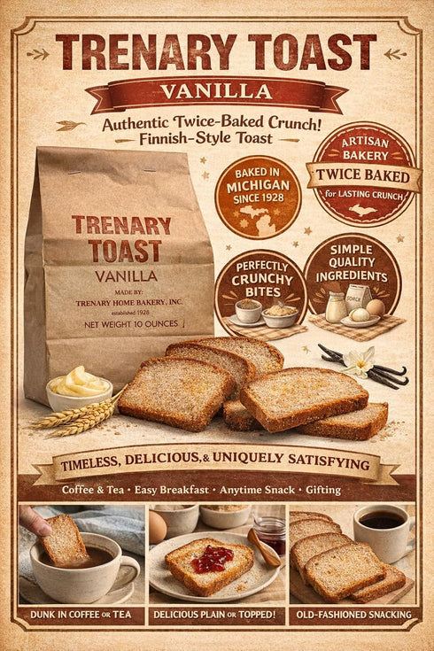 Trenary Toast 10 oz Home Bakery Classic Vanilla Toast, - The UP's Favorite