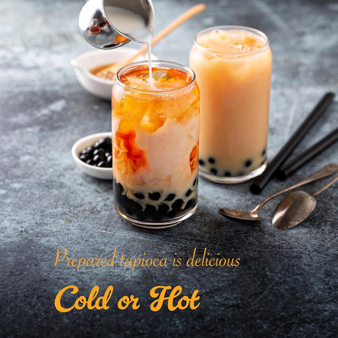 WuFuYuan Boba Tapioca Pearls - Black Sugar Flavor, Ready to Cook in 5 Minutes, 8.8 oz.