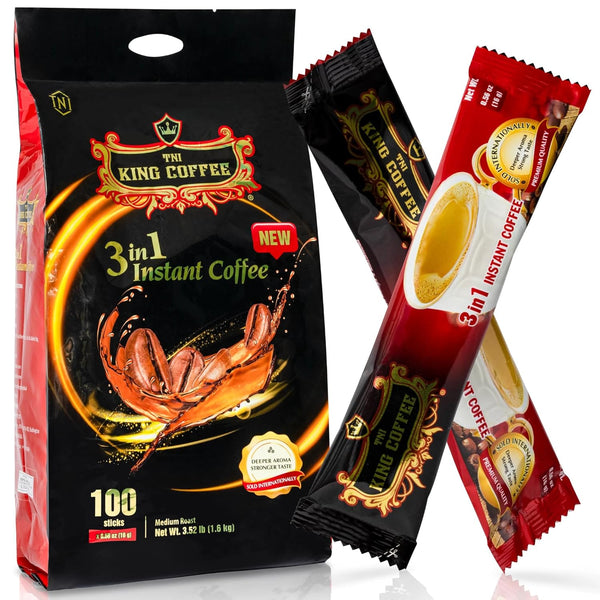 TNI King Coffee 3 in 1 Instant Vietnamese Coffee, 100 Single Serve