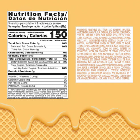 3 5.0 oz (Pack 1) Bauducco Peanut Butter Wafers - Crispy Wafer Cookies With Delicious, Indulgent Decadent Layers