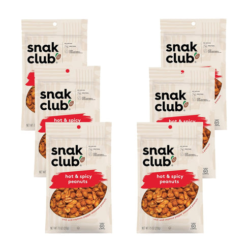 Snak Club Hot and Spicy Peanuts, Chili and Cayenne Pepper Seasoned Nuts,