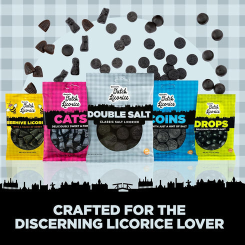 Gustaf's Dutch Licorice Double Salt Coins, 5.2oz Bag of Salted Black Licorice Treats