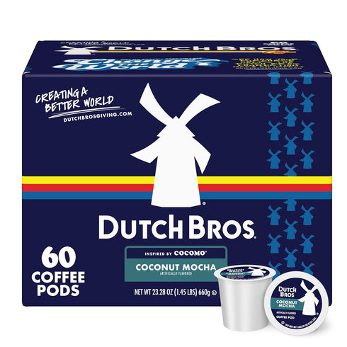 Dutch Bros Coconut Mocha Flavored Coffee inspired by Cocomo, 60 Count, Medium