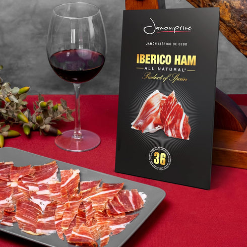 (4oz) (2 oz Pack 2 Spanish Iberico Ham Sliced Jamonprive - Spanish Jamon Iberico Grass-fed (Pata Negra) with NO