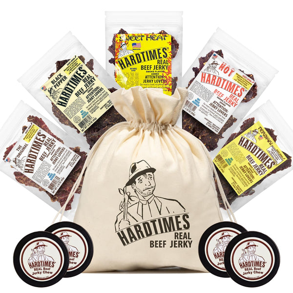 Hardtimes Beef Jerky - Variety, Specialty Gift Bag - Great Gift for