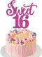 Rsstarxi 1 Pack Glitter Sweet 16th Cake Topper Glitter Sixteen Sweet 16 Cake